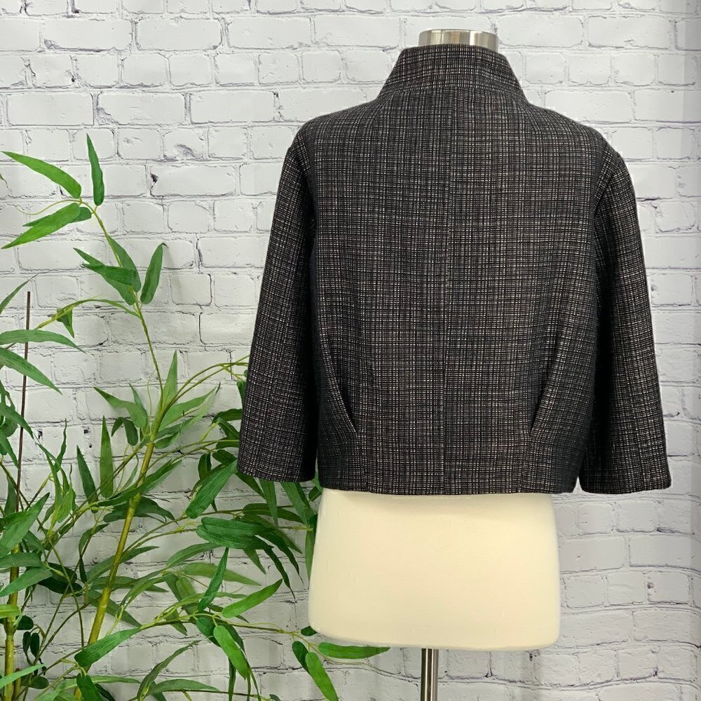 Michael Kors Gray & Black Plaid Crop Jacket - Picture 3 of 7